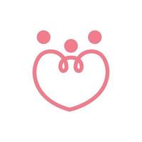 Herz oder Liebe Linie Familie Logo Symbol Symbol Vektorgrafik Design vektor