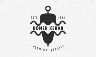 doner kebab logotyp ikon. vektor