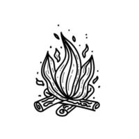 Lagerfeuer handgezeichnete Umrisse Doodle-Symbol. Kaminvektorskizzenillustration für Druck, Netz, Mobile und infographics lokalisiert auf weißem Hintergrund. vektor