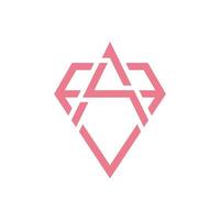 buchstabe a oder initial a mit diamantlinie logo design modern vektor