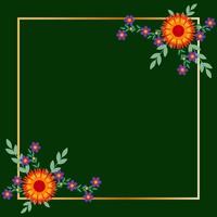 blommor rektangel ram vektor