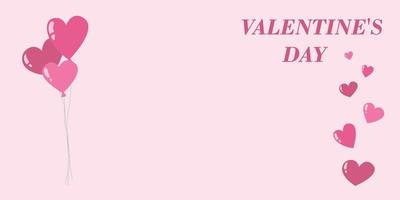 Feiertagsgrußkarte. Vektorsymbole der Liebe für Freundin, Freund, Valentinstag, Geburtstagsdesign auf rosa Hintergrund. Banner, Web-Poster, Flyer, Broschüre. vektor