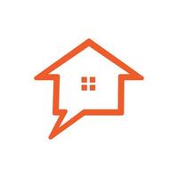 haus- oder haus- oder immobilien-chat-blasen-beratungs-logo-design vektor