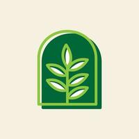 enkel växt trädgård linje hipster logotyp symbol ikon vektor grafisk design