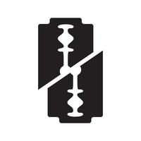 Rasierklinge schwarz geschnitten Logo Symbol Symbol Vektorgrafik Design Illustration Idee kreativ vektor