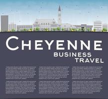 cheyenne wyoming skyline med grå byggnader och blå himmel. vektor