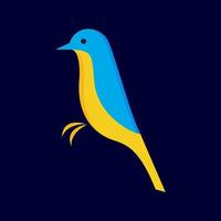 färgglada fågel mangrove blå flugsnappare logotyp design vektor grafisk symbol ikon tecken illustration kreativ idé