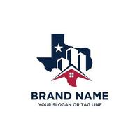 Texas-Immobilien-Logo-Design vektor