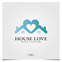 Haus Liebe Logo Premium elegante Vorlage Vektor eps 10