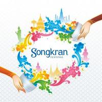 buntes songkran-festival im thailand-vektor, thailändisches traditionelles vektor