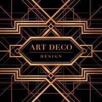 goldene Art-Deco-Einladungskarte, Cover-Design, toller Gatsby-Deco-Stil, abstrakter geometrischer Vektor