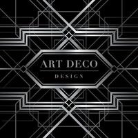 Silber Great Gatsby Deko-Stil, Art-Deco-Einladungskarte, Cover-Design, abstrakt geometrisch, vektor