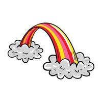 regnbåge i moln. vektor illustration