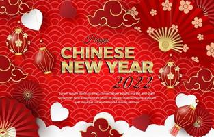 gott kinesiskt nytt år 2022. affischdesign, flygblad, gratulationskort vektor