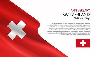 glücklicher nationalfeiertag schweiz. Banner, Grußkarte, Flyer-Design. Poster-Template-Design vektor