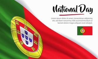 glücklicher nationaltag portugal. Banner, Grußkarte, Flyer-Design. Poster-Template-Design vektor