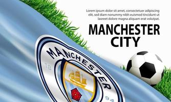 manchester city flagga. banner, affisch malldesign vektor