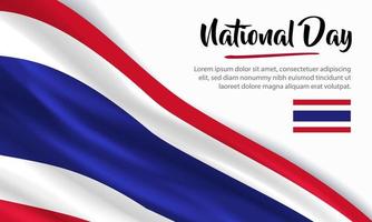 glücklicher nationaltag thailand. Banner, Grußkarte, Flyer-Design. Poster-Template-Design vektor