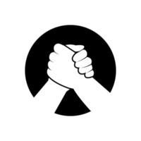 handslag eller händer knuten logotyp design vektor