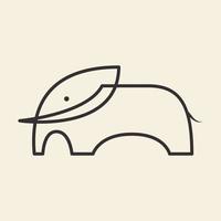 kleiner elefant linie einzelnes logo design vektorgrafik symbol symbol zeichen illustration kreative idee vektor