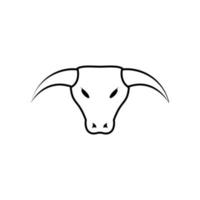 argt ansikte huvud tjur linje longhorn logotyp designikon vektor