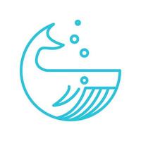 Linie geometrischer Fisch Wal Logo Symbol Symbol Vektorgrafik Design Illustration Idee kreativ vektor