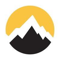 kreis moderner berg mit sonnenuntergang logo design vektorgrafik symbol symbol zeichen illustration kreative idee vektor
