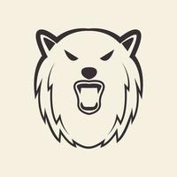 Gesichtslinie Wolf heulen Hipster Logo Symbol Symbol Vektorgrafik Design Illustration Idee kreativ vektor