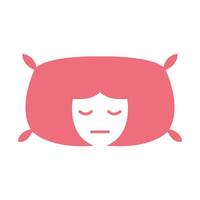 flicka ansikte med sömn kudde logotyp design vektor grafisk symbol ikon tecken illustration kreativ idé