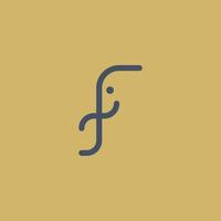 bokstaven f elefant logotyp design vektor