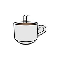 kaffekopp med trappor logotyp vektor ikon designillustration