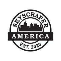 skyskrapa av amerika vektor, arkitektur logotyp vektor