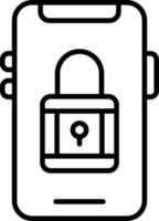 Symbolstil für mobile Sicherheit vektor