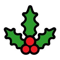 Weihnachtsfeiertags-Mistelzweig mit roten Beeren und grünen Blättern vektor