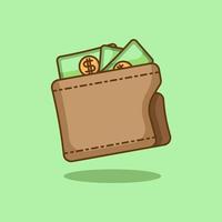 Brieftaschen-Symbol im flachen Stil. sparen sie geld in der brieftaschenkarikatur-vektorillustration vektor