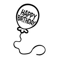 Färgglada grattis på födelsedagen text grafik med Party Balloons vektor logo
