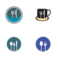 gaffel och sked restaurang logotyp vektor mall