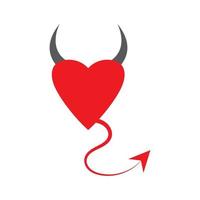 Herz-Teufel-Logo-Vektor-Vorlage vektor