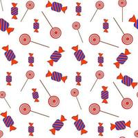 vektor seamless mönster i röda toner på en vit bakgrund. godis trycks på tyg, omslagspapper eller tapeter.