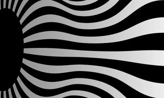 Lagerillustration optisk konst illusion av randig geometrisk svart vit abstrakt linjeyta flytande del 4 vektor