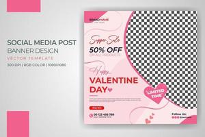 Valentinstag-Verkaufsbanner Social-Media-Post-Template-Design vektor