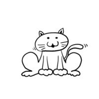 hand gezeichnete gekritzelkatzenkätzchenillustration mit karikaturartvektor vektor