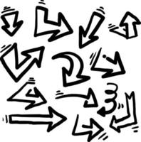 Gekritzel Pfeil Sammlung Symbol Illustration handgezeichneten Stil vektor