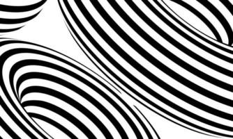 Lager Vektormuster aus schwarzen und weißen Linien optische Täuschung Vektor Illustration Hintergrund Teil 3