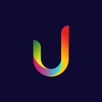 bokstaven u gradient logotypdesign vektor