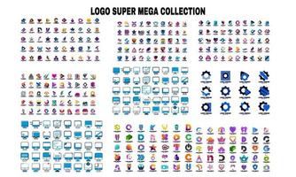 Stock kreatives Logo-Design Mega-Sammlung abstrakte geometrische Unternehmen vektor