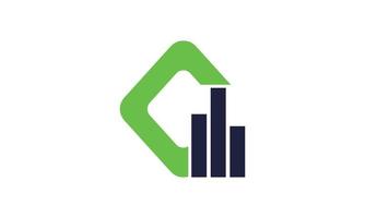 Aktienvektor-Sechseck finanziell mit statistischer Logo-Design-Inspiration vektor