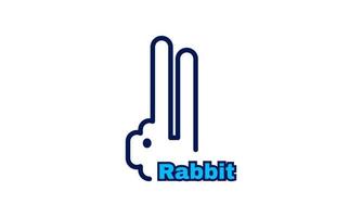 lager vektor abstrakt kanin logotyp med linje stil ikon designmall
