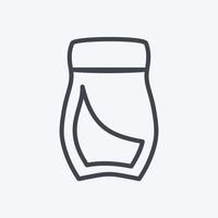 Kaffeeflaschen-Symbol im trendigen Linienstil isoliert auf weichem blauem Hintergrund vektor