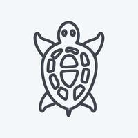 sällskapsdjur sköldpadda ikon i trendig linjestil isolerad på mjuk blå bakgrund vektor